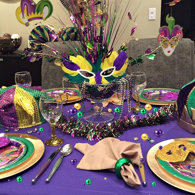 Mardi Gras Vase Filler | 150PCS Pearls Bead for Centerpieces Vases | 8/14/20 mm No Hole Beads, Fake Pearls for Wedding Birthday Theme Party Table Centerpieces Decor Decor