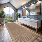 CAMILSON Indoor and Outdoor Runner Rug Natural Sisal Boho Woven Design Easy-Cleaning Non Shedding Fiber Living Room Bedroom Garden Patio and Kitchen Washable Outside Carpet Alfombras (2x7)