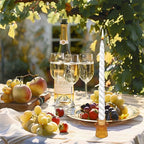 Candlestick Holders Set of 6, Ribbed Glass Taper Candle Holders, Reversible Amber Tealight & Candle Stick Candle Holder Vintage Crystal Tapered Candlestick for Wedding Dinner Party Festival