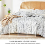 Love's cabin White Twin Size Comforter Set - Twin XL Size Dorm Bedding, 2 Pieces Cute Floral Bedding Comforter Set, Reversible Botanical Flowers Comforter, 1 Comforter & 1 Pillow Sham
