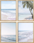 SIGNWIN Poster Bathroom Decor, Wall Art Room Decor Multicolor for Living Room, Bedroom, Office White Pastel Tropical Island Ocean Beach Shore Nature Wilderness Realism Landscape Colorful - 12"x16"x4