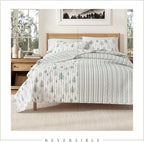 Rustic Cabin King Size Quilt Set with Shams - All-Season, Lightweight, Reversible Bedspread - Lodge-Themed Summer Bedding Sets (King/California King, Truckee - Grey)