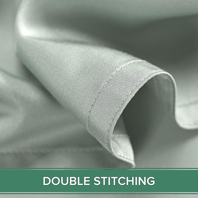 Twin Sheets by Pure Bamboo, Genuine 100% Organic Viscose Derived from Bamboo Bed Sheet Set, Luxuriously Soft & Cooling, Double Stitching, Lifetime Quality Promise (Twin, Sea Glass)