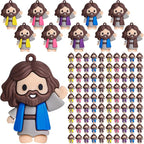 100 Pcs Little Jesus Figures - Mini Jesus Figures Toy to Hide and Seek Tiny Christ Savior Doll Religious Party Favors for Easter Church Sunday School Baptism Gift(Bright Colors)