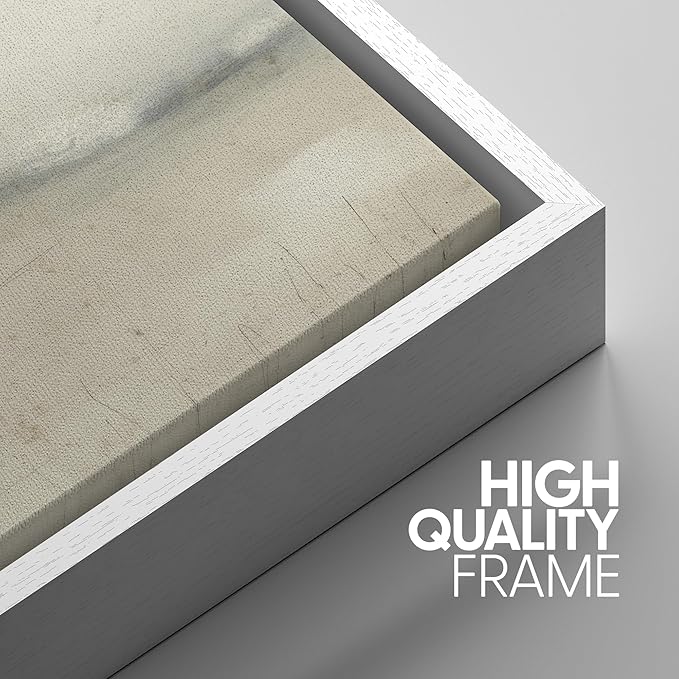 SIGNWIN Framed Canvas Print Wall Art Soft Neutral Cloudscape Minimalist Sky Photography Modern Art Minimalist Black and White for Living Room, Bedroom, Office - 16"x24"x3 White