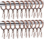 Hotop 60 Pieces 1.26 Inch Metal Drapery Curtain Rings Curtain Hanging Rings and 60 Pieces Metal Drapery Pin Hooks for Drapes Window Door Shower (Bronze)