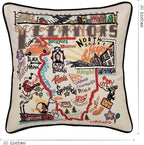 Catstudio Illinois Embroidered Decorative Throw Pillow