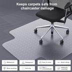 Heavy Duty Office Chair Mat for Carpet 45"x54" PVC Material Chair Mat for Carpeted Floor Slip Resistant Carpet Protector for Home Office Easy Glide Desk Floor Mat for Office Chair on Carpets(Clear)