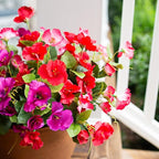 Hibiscus Artificial Flowers Plants for Outdoors Decoration, 6 Bundles Silk Hibiscus Bouquet Tropical Flowers Artificial Realistic UV Resistant Fake Flowers for Outside Planter Porch Patio Balcony, Mix