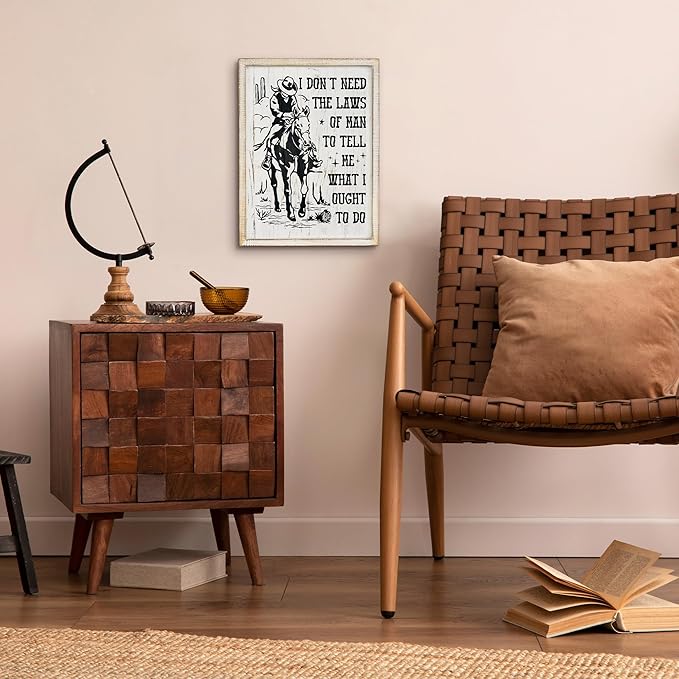 Putuo Decor Bohemian Western Wall Decor, Artistic Cowboy Prints, Square Wall Pediments for Living Room and Hallway (Cowboy)