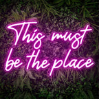 Kavaas This Must Be the Place Neon Signs 16.5" x 10.3", Pink LED Light Up Signs for Wall Decor | This Must Be The Place Sign for Bedroom, Bar, Cafe, Office, Man Cave