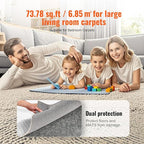 VEVOR Rug Pad Without Slip Resistance, Protective Cushioning Carpet Pad, 8' x 10', 1/4" Thick, 100% Pure Polyester Felt, 7-8㎡ Premium Comfort Underfoot Carpet Padding Rug Cushion for All Floors, Gray