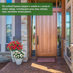 Artificial Impatiens Bouquet Flowers for Outdoors Silk Faux Flowers for Outdoor Impatiens Plants Decor Indoor Planters Kitchen Planters and Balcony Decorations 2PCS (White)