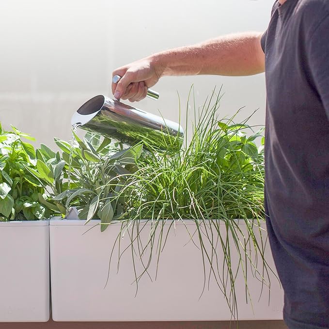 Glowpear Self Watering Planter Box - 23.6", White - UV Stable, Scalable Wall Mounts Plant Pot with Water Gauge, Indoor Outdoor for Vegetables, Flowers, Herbs, and Succulents, Gardening