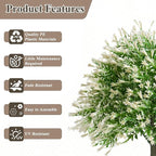 Artificial Campanula with White Bellflower Garden Accents, Set of 2, 22 Inches with Metal Stands, Faux Ornamental Grass Decor for Outdoor Lawn & Patio