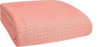 BELIZZI HOME 100% Cotton Bed Blanket, Breathable Bed Blanket King Size, Cotton Thermal Blankets King, Perfect for Layering Any Bed for All Season, Peach