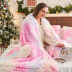 GONAAP Fuzzy Faux Fur Throw Blanket Tie-dye Rainbow Super Soft Cozy Plush Fuzzy Shaggy Blanket for Couch Sofa Bed (Tie-dye Rainbow, Throw(50"x60"))