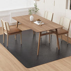 Area Floor Mat for Home, 8'×12' Large Black No Slip Waterproof Vinyl Area Rug for Dining Room, Spill Resistant Hard Floor Protector Cover for Mud Room, Easy Clean Splat Mat for Under High Chair