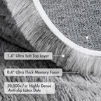 9x12 Ft Extra Large Shag Rugs for Living Room, Tie Dyed Ultra Soft Fluffy Furry Area Rugs for Bedroom Indoor Floor, Aesthetic Carpet for Kids Home Decor (Grey)