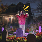 AW Animated Halloween Decorations,Scary Zombie Props 5.5 Ft Full Life Size with Motion/Sound Activated Glowing Eyes Horror Party Haunted House Outdoor Indoor Decorations 2025