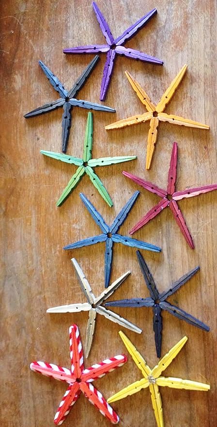 DECORA 120 Pieces 3.5cm Colored Wooden Clothespins Mini Craft Photo Pegs Clips with 98 Feet Twin