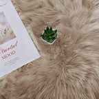 Latepis Shag Area Rug 6.7x10 Light Brown Beige Washable Faux Fur Fuzzy Rugs for Living Room Sheepskin Rugs for Bedroom Room Soft Accent Carpet Home Decor Rectangle