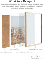 HesenDot Natural OAK Wood Framed Italy Beach Wall Art,12x16in Amalfi Coast Canvas Wall Print,Positano Seascape White Beach Chair Wall Decor for Living Room, Bedroom,Office Gallery Set of 1