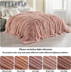 GONAAP Fuzzy Faux Fur Throw Blanket Queen Size Pink Super Soft Cozy Plush Fuzzy Shaggy Blanket for Couch Sofa Bed (Pink, Queen(90"x90"))
