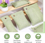 Nuanchu 24 Pcs Activated Charcoal Odor Absorber 50g/100g/200g, Air Purifying Bamboo Charcoal Bags, Natural Shoe Odor Absorber, Deodorizer Absorbers for Fresh Car Home Closet Pet Basement Smell(Green)