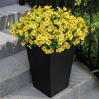 20 Bundles Artificial Flowers for Outdoor Fake Plants for Spring Decoration,Faux Eucalyptus Flowers for Planter UV Resistant Lifelike for Home Porch Garden（Yellow）