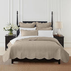 Calla Angel Sage Garden Luxury Pure Cotton Matelasse Quilt, King, Coffee