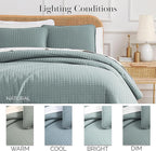 Southshore Fine Living, Inc. Oversized King Quilt Bedding Set, Soft Microfiber, Stain and Pet Hair Resistant Bedding, California/King Size Quilt Coverlet Bedspread Set with 2 Shams, Steel Blue (Teal)