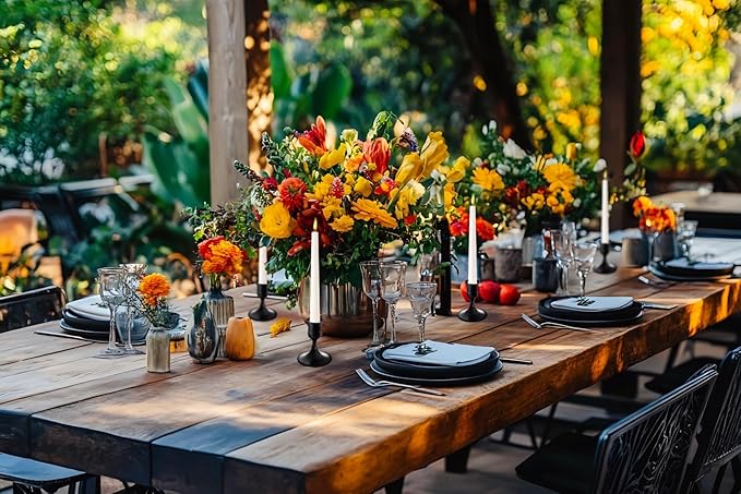 Vintage Black Taper Candle Holders, Set of 24, Metal Taper Candlestick Holder for Dinner Room Table Centerpiece, Wedding Reception, Festive,Mantel Decoration, Home Decor (Black 24, Set of 24)