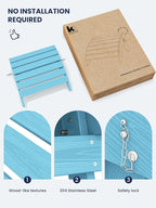 KINGYES Folding Adirondack Ottoman for Adirondack Chair, Light Blue