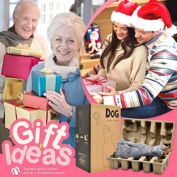 Goodeco Dog Statue with Butterfly - Ideal Gifts for Dad, Mom or Birthdays, Beautifully Crafted Outdoor Decorations to Wow Your Guests