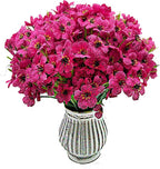 20 Bundles Artificial Flowers for Outdoors, UV Resistant Fake Flowers with Plastic Plants , Faux Silk Flowers for Planter outdoors, fake realistic flowers for Window Box Front Porch Patio Decor-Rosy