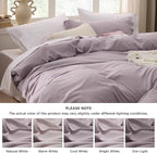 Bedsure Dusty Purple Duvet Cover Twin/Twin XL Size - 2 Pieces Prewashed Cotton-Like Extra Soft Bedding Set, Includes 1 Twin Duvet Cover 68x90 Inches with Zipper Closure & 1 Pillow Sham, No Comforter