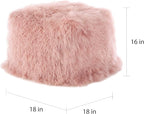 SARO LIFESTYLE Mongolian Lamb Fur Wool Pouf