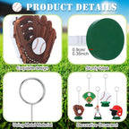 5 Pcs Baseball Photo Balloon Holder Table Centerpieces Holders Baseball Themed Decoration Place Card Holder Photo Clips Holder for Home Birthday Wedding Party Decor