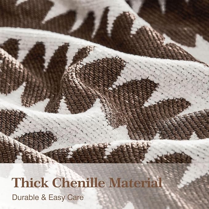 Couch Cover Boho for Dogs Washable Mocha Couch Covers for 2 Cushion Couch, Chenille Sectional Couch Covers L Shape Sofa Cover, Furniture Protector for Kids, Pets, Mocha 71" X150"