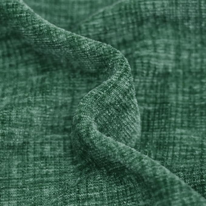 CaliTime Throw Pillow Covers Decorative 22 X 22 Inches Pack of 2 Cozy Chenille Cushion Cases for Couch Sofa Bed Living Room Home Dark Green