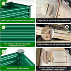 Land Guard Galvanized Oval Large Metal Raised Garden Bed with Legs for Vegetables (Green)