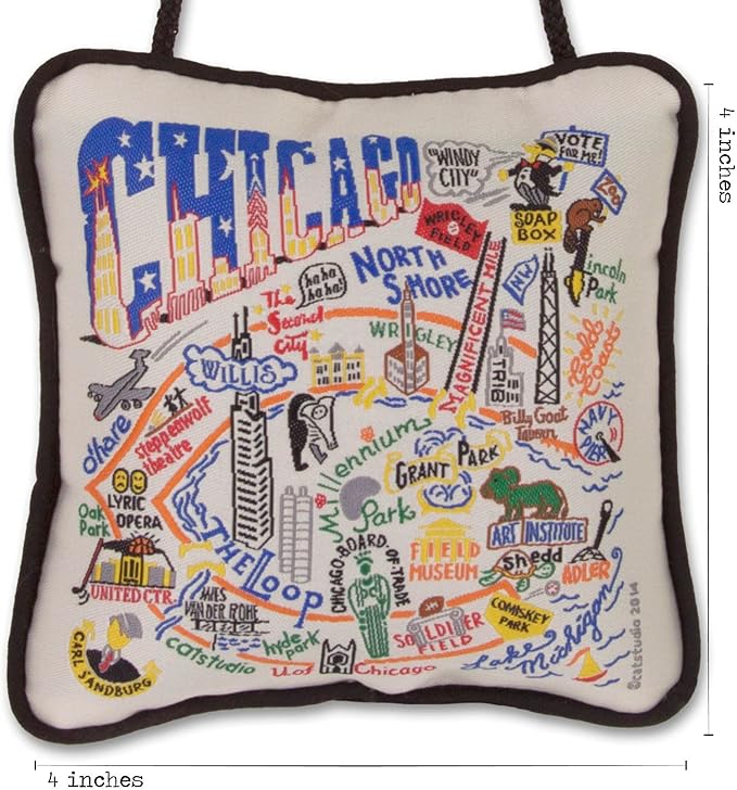 Catstudio Chicago Mini Pillow Christmas Ornament | Wonderful and Decor