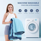 EGOHOME Cooling Comforter King Size,Double-Sided Cooling Blanket fo Hot Sleepers,Blue Summer Comforter for King Size Bed,Breathable & Soft & Silk Smooth Bedding Comforter - 90" x 106"