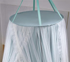 VETHIN Double Layer Princess Round Dome Canopy Bed Curtain for Girls Adults,Children Dreamy Mosquito Net,Cute Bedroom Decoration Castle Play Tent Reading Nook Canopies (Dome-Green/White)
