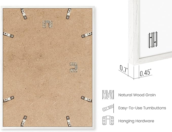 HAUS AND HUES Standalone White Oak Frame Set of 4-11x17