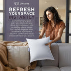 Lincove Euro Throw Pillow Insert Square 12"x16" Pillow – Made in Canada, 100% Cotton Shell, Down Alternative Filling, Vegan-Friendly, Hypoallergenic - Decorative Couch Pillows, 1 Pack