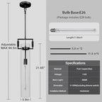 Black Pendant Lights,Modern Glass Pendant Lights Kitchen Island 2 Pack,21.6'' Farmhouse Kitchen Pendant Lighting Over Island for Dining Table,Bathroom,Bedroom