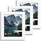 4x5 Picture Frame - Made of Real Glass and White Wooden Frame, 4 by 5 small Photo for Wall or Tabletop Display, 1 Pack