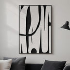 Framed Black and White Abstract Wall Art, Modern Large Canvas Paintings Artwork for Walls, Minimalist Abstract Lines Art Prints Pictures for Living Room Hallway Bedroom Office Bathroom Art Wall Decor 24x36 Inch